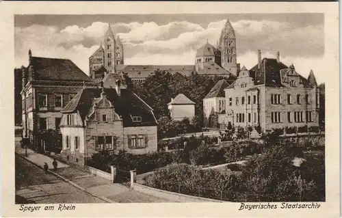 Ansichtskarte Speyer Straßenpartie am Staatsarchiv - 19. Archivtag 1927