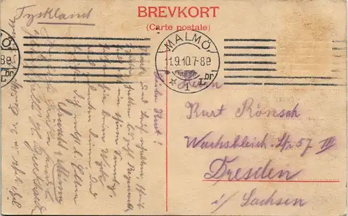 Postcard Malmö Hafen, Fähre - Pavillon 1910