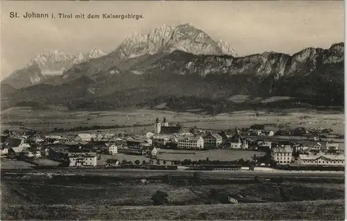 Ansichtskarte St. Johann in Tirol Totale mit Bahnhof 1913