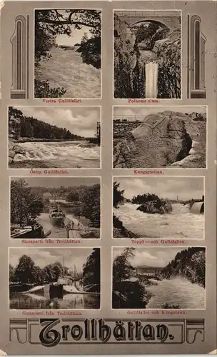 Postcard Trollhättan Stadt und Umland 1912