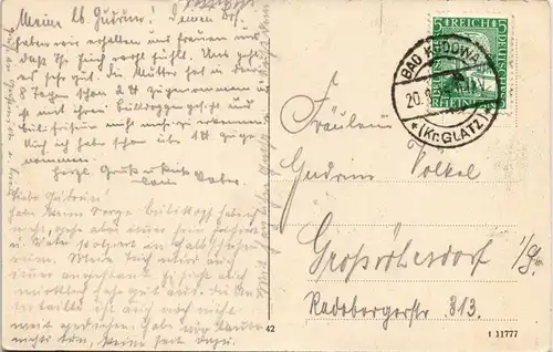 Postcard Bad Kudowa Kudowa-Zdrój Charlottenbad und Helenenquelle 1925