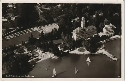 Schachen-Lindau (Bodensee) Luftbild Hotel Tennisplatz gel. Feldpost 1942