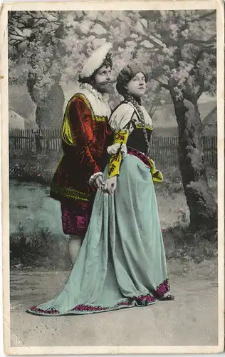 Menschen/Soziales Leben - Liebespaare Mann und Frau coloriert 1907