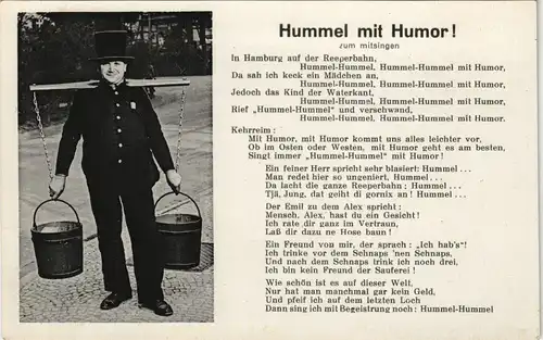 Ansichtskarte Hamburg Hamburger Originale - Typen Hummel Hummel Liedtext 1932