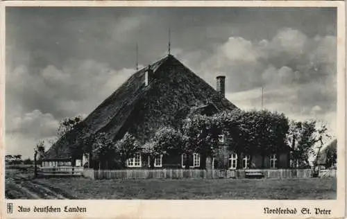 Ansichtskarte St. Peter-Ording Ein echter Hauberg 1932