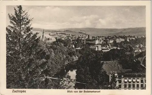Ansichtskarte Zschopau Blick von der Bodemerkanzel 1924