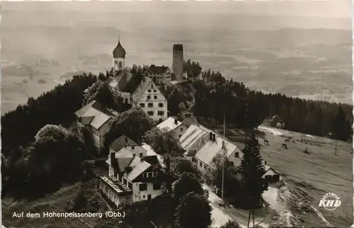 Hohenpeißenberg Luftaufnahme Hohenpeißenberg Berg-Gasthof Bayr. Rigi 1962