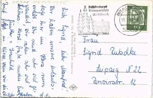 Braunlage Mehrbild-AK mit Bode-Wasserfall, Kurhaus, Hütteberg, Strassen 1962