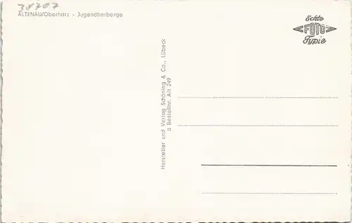 Ansichtskarte Altenau-Clausthal-Zellerfeld Parite an der Jugendherberge 1950