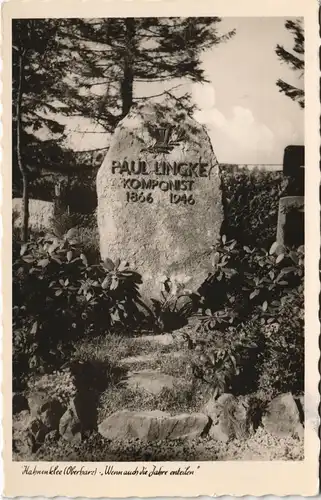Hahnenklee-Bockswiese-Goslar Gedenkstein Paul Lincke Komponist 1955