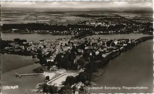 Ratzeburg Luftbild Fliegeraufnahme Inselstadt v. Flugzeug aus 1960