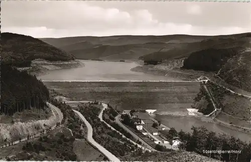 Osterode (Harz) Sösetalsperre mit Gaststätte Zur Dammkrone 1960