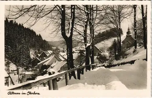 Torfhaus (Harz)-Altenau Umland-Ansicht Altenau Oberharz im Winterkleid 1955