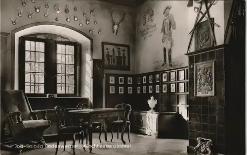 Ansichtskarte Bodenwerder Münchhausen-Haus/-Zimmer Innenansicht 1959