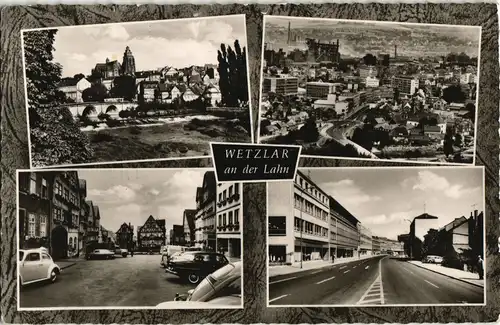 Ansichtskarte Wetzlar Mehrbild-AK Stadtteilansichten, Straßen, Autos 1960