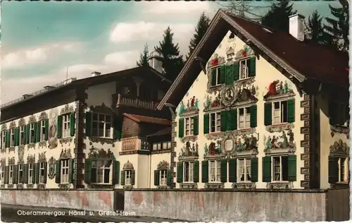 Ansichtskarte Oberammergau Hänsl u. Gretl-Heim bemaltes Haus 1960