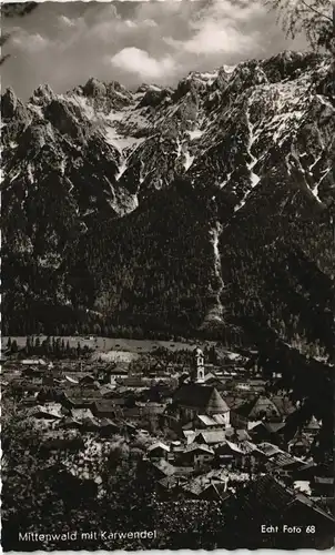 Ansichtskarte Mittenwald Panorama-Ansicht Blick Karwendel Berge 1960