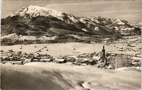 Ansichtskarte Reit im Winkl Panorama-Ansicht Winter Ort verschneit 1958