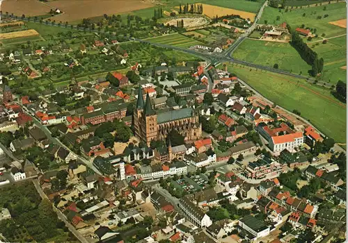 Ansichtskarte Xanten Luftbild Stadt u. Amphitheater vom Flugzeug aus 1979