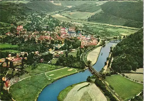 Ansichtskarte Nassau (Lahn) Luftbild Lahn Stadt v. Flugzeug aus 1970
