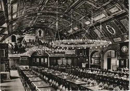 Ansichtskarte München Hofbräuhaus Innenansicht Festsaal 1956