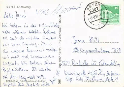Ehrenfriedersdorf Mehrbild-AK Gaststätte Greifental und Stauweiher 1984