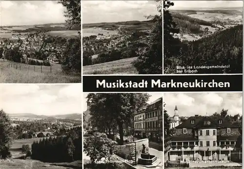 Ansichtskarte Markneukirchen DDR Mehrbild-AK mit 6 Foto-Ansichten 1976