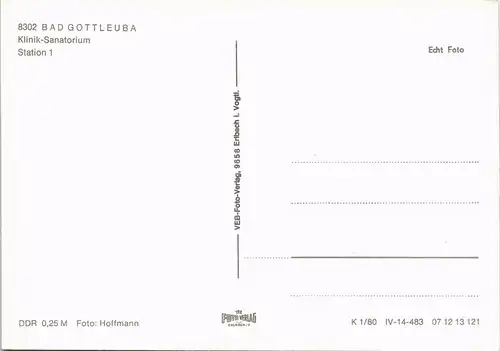 Bad Gottleuba-Bad Gottleuba-Berggießhübel Klinik-Sanatorium Station  1980