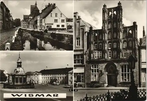 Wismar DDR  Mühlengrube, Alter Schwede, Wasserkunst, Rathaus 1971/1970