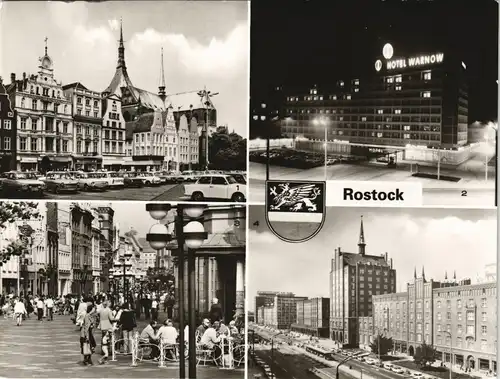 Rostock Thälmann-Platz, Interhotel Warnow, Kröpeliner Straße 1983 #