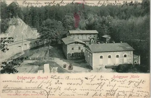 Ansichtskarte Rabenau Rabenauer Grund Rabenauer Mühle 1900