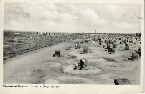 Swinemünde Świnoujście Strandleben - Blick nach Osternothafen 1938