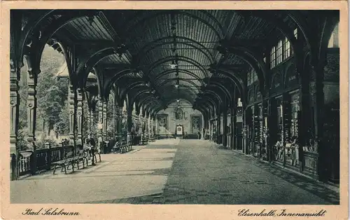 Postcard Bad Salzbrunn Szczawno-Zdrój Elisenhalle - Innen 1928