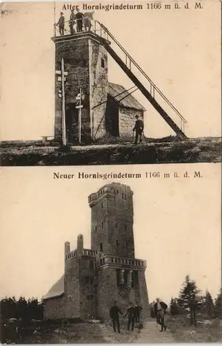 Ansichtskarte Achern Hornisgrinde alter und neuer Turm 1912