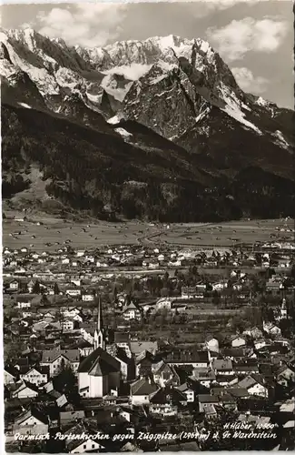 Garmisch-Partenkirchen Panorama-Ansicht gegen Zugspitze u. Waxenstein 1960