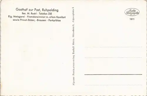 Ruhpolding Strassen Partie, Personen am Gasthaus Zur Post Dorf-Partie 1960