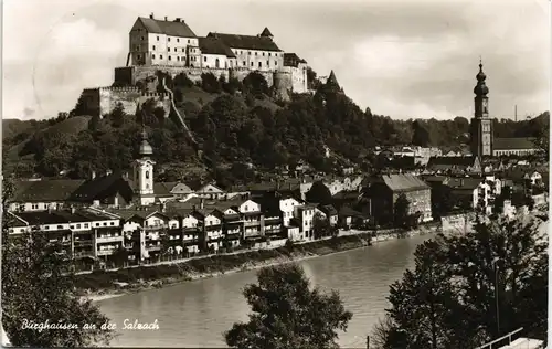 Ansichtskarte Burghausen a.d.S. Panorama Ansicht, Partie a.d. Salzach 1965