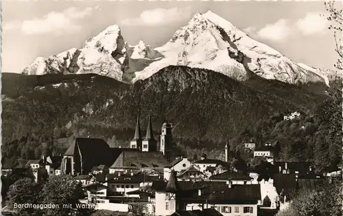 Ansichtskarte Berchtesgaden Panorama-Ansicht Blick zu den Alpen Bergen 1960