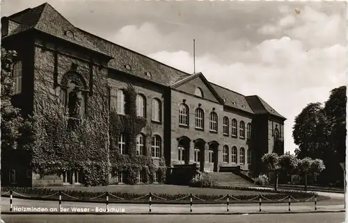 Ansichtskarte Holzminden Bau-Schule Gebäude Strassen Ansicht 1965