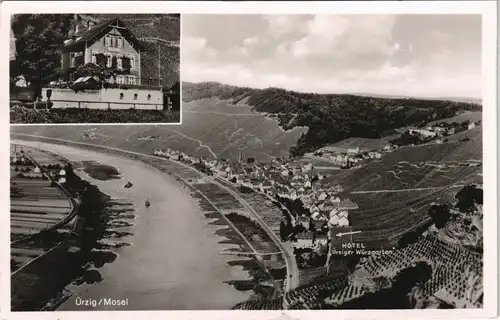 Ansichtskarte Ürzig 2 Bild: Stadt und Hotel 1954