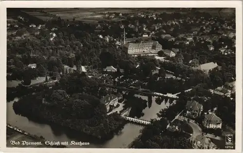 Ansichtskarte Bad Pyrmont Luftbild Schloß mit Kurhaus 1932