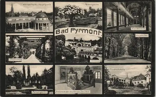 Ansichtskarte Bad Pyrmont Kuranlagen, Schloß, Friedrichshöhe 1913