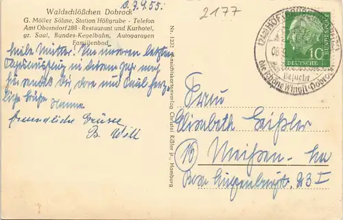 Ansichtskarte Dobrock-Wingst Waldschlößchen Dobrock 1955