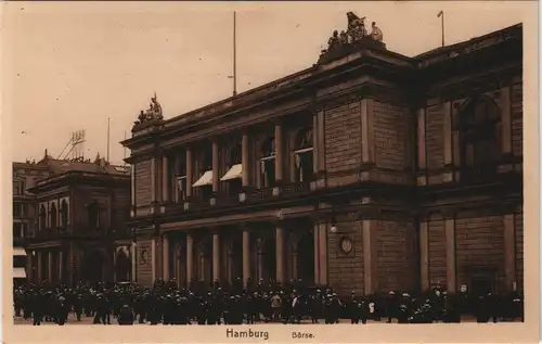 Ansichtskarte Hamburg Börse - belebt 1924