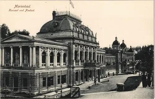 Postcard Marienbad Mariánské Lázně Kursaal und Neubad 1916