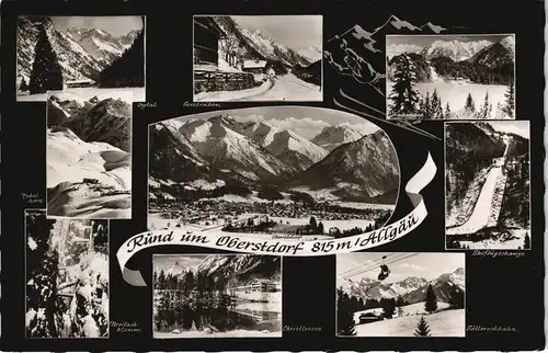Ansichtskarte Oberstdorf (Allgäu) Mehrbild-AK mit Umland-Ansichten 1960