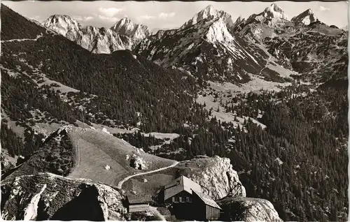 .Bayern Pfrontner Hütte mit Schlicke und Gernspitze Berg-Landschaft 1960