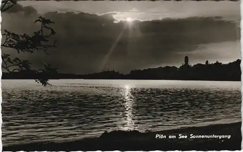 Ansichtskarte Plön Plön am See Sonnenuntergang 1960