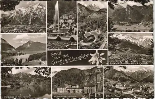 Ansichtskarte .Bayern Mehrbildkarte Gruss von der Großen Alpenfahrt 1965