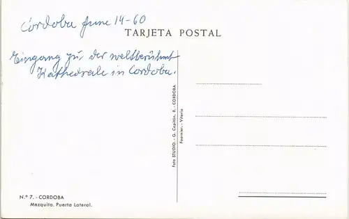 Postales Córdoba Mezquita Puerta Lateral Bauwerk Ansicht 1970